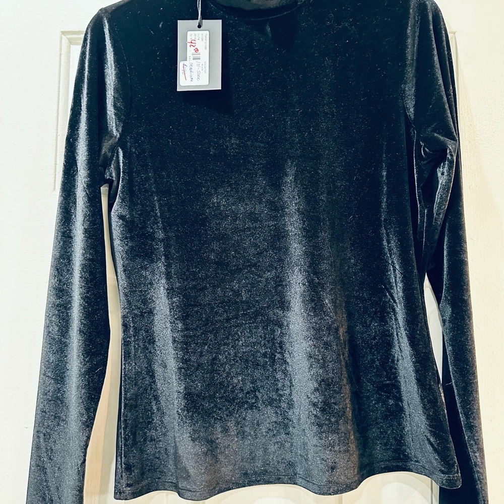 Ladies Paige velour long sleeve blouse
